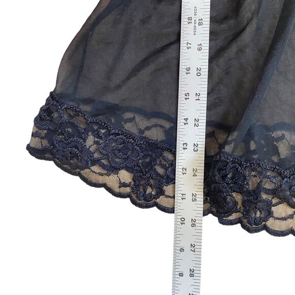 Vintage Fredricks of Hollywood Slip Dress Sheer Black Women Medium Romantic Sexy - Picture 5 of 7